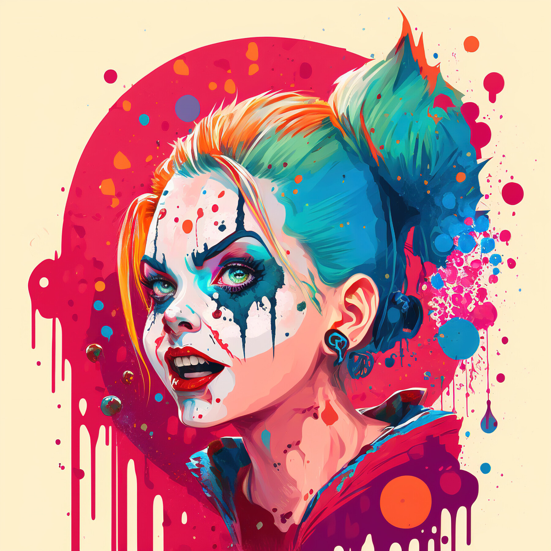 ArtStation - 6k Digital Print of The Queen of Clowns. Master of Jokers ...