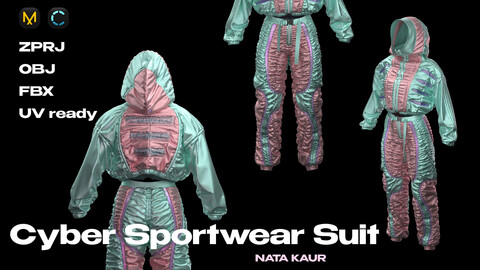 Cyber Sportwear Suit/ Clo 3d/ Marvelous Designer+ OBJ+FBX/ Digital Fashion