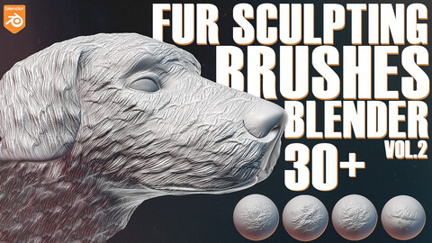 Sculpting Fur And Hair Brushes For Blender Vol.2