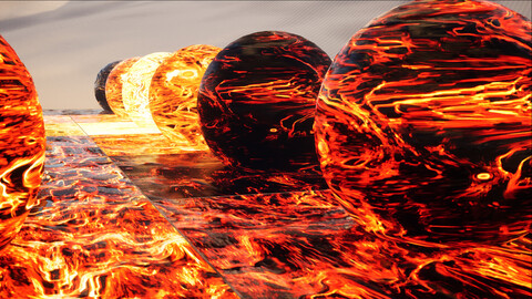 Realistic 4K PBR Volcano Lava Texture and Material Pack