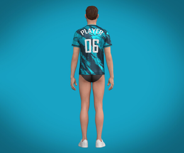 ArtStation - Soccer Dark Blue jersey Player-06