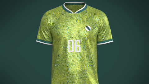 Soccer Green jersey Player-06