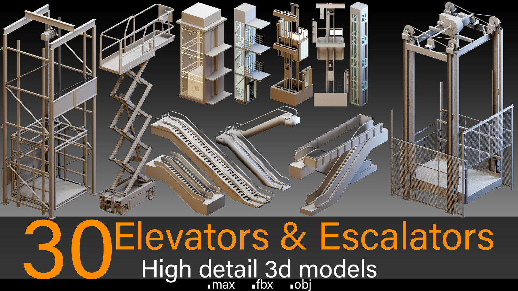 Artstation 30 Elevators And Escalators High Detail 3d Models Resources 9242