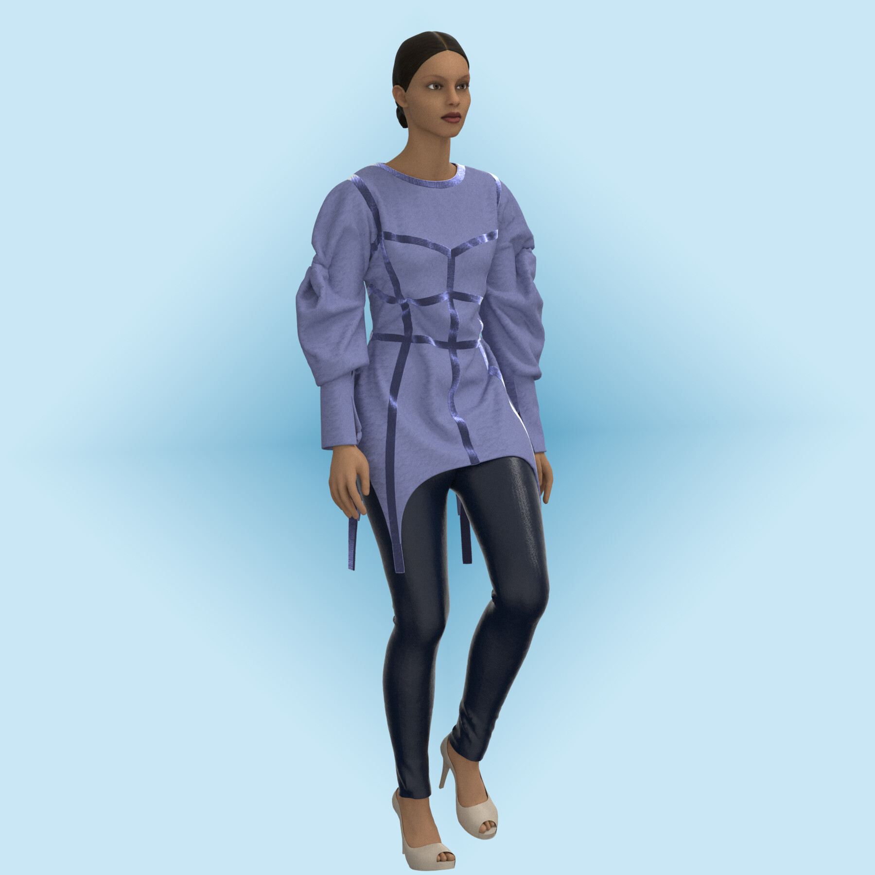 ArtStation Beautiful fashionable sweater dress for a modern girl