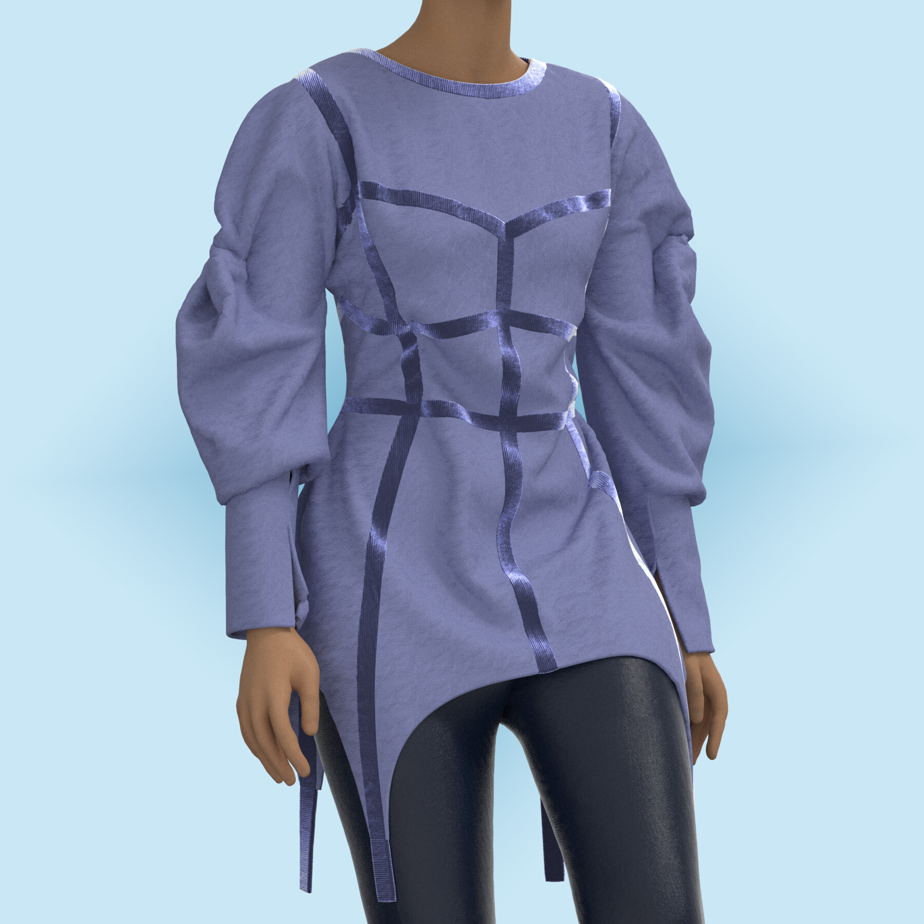 ArtStation Beautiful fashionable sweater dress for a modern girl