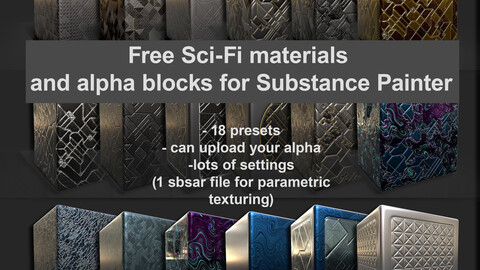 Free Sci-fi tool for Substance Painter (SBSAR file)