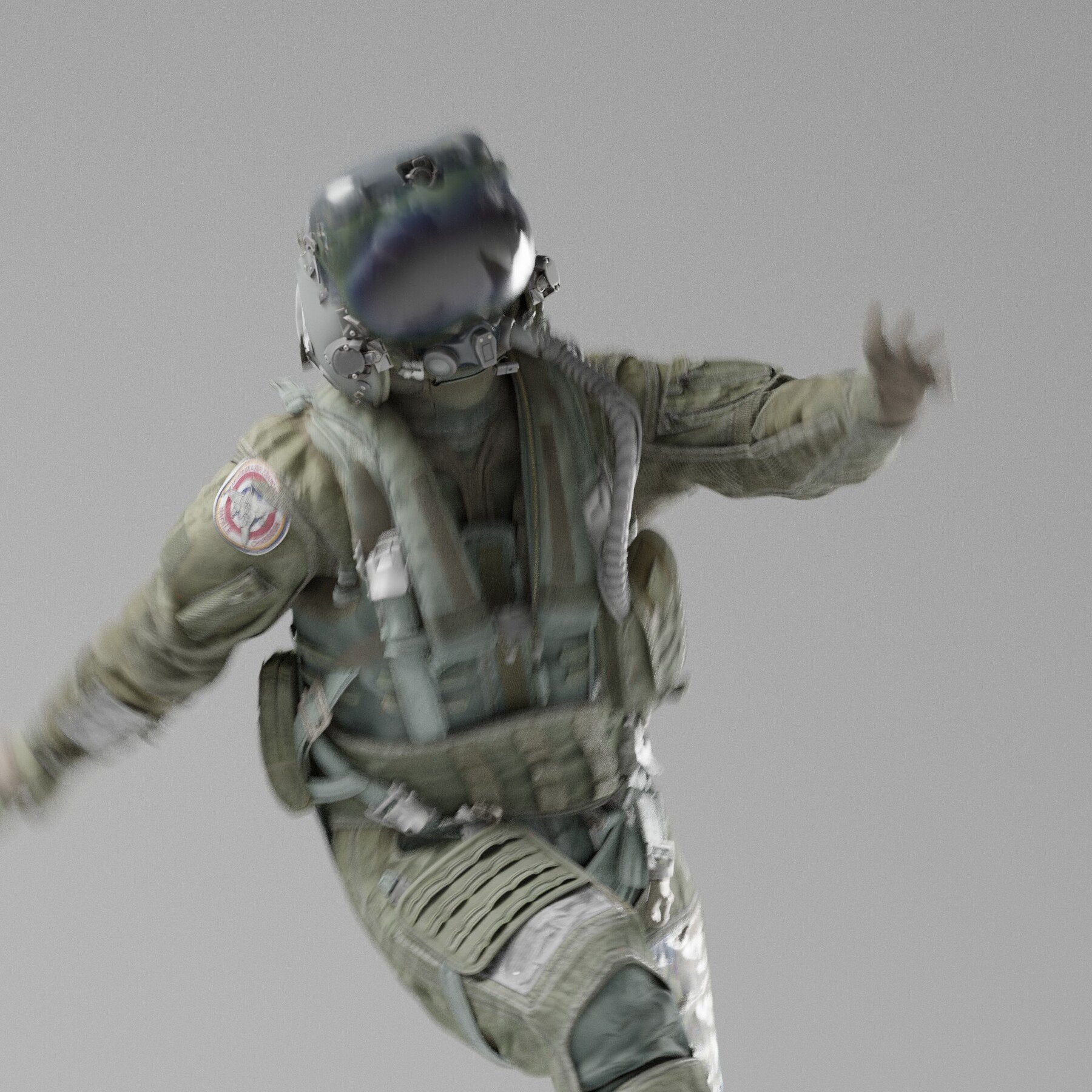 90s Fighter Pilot Flight Suit - 3D Model by Albin