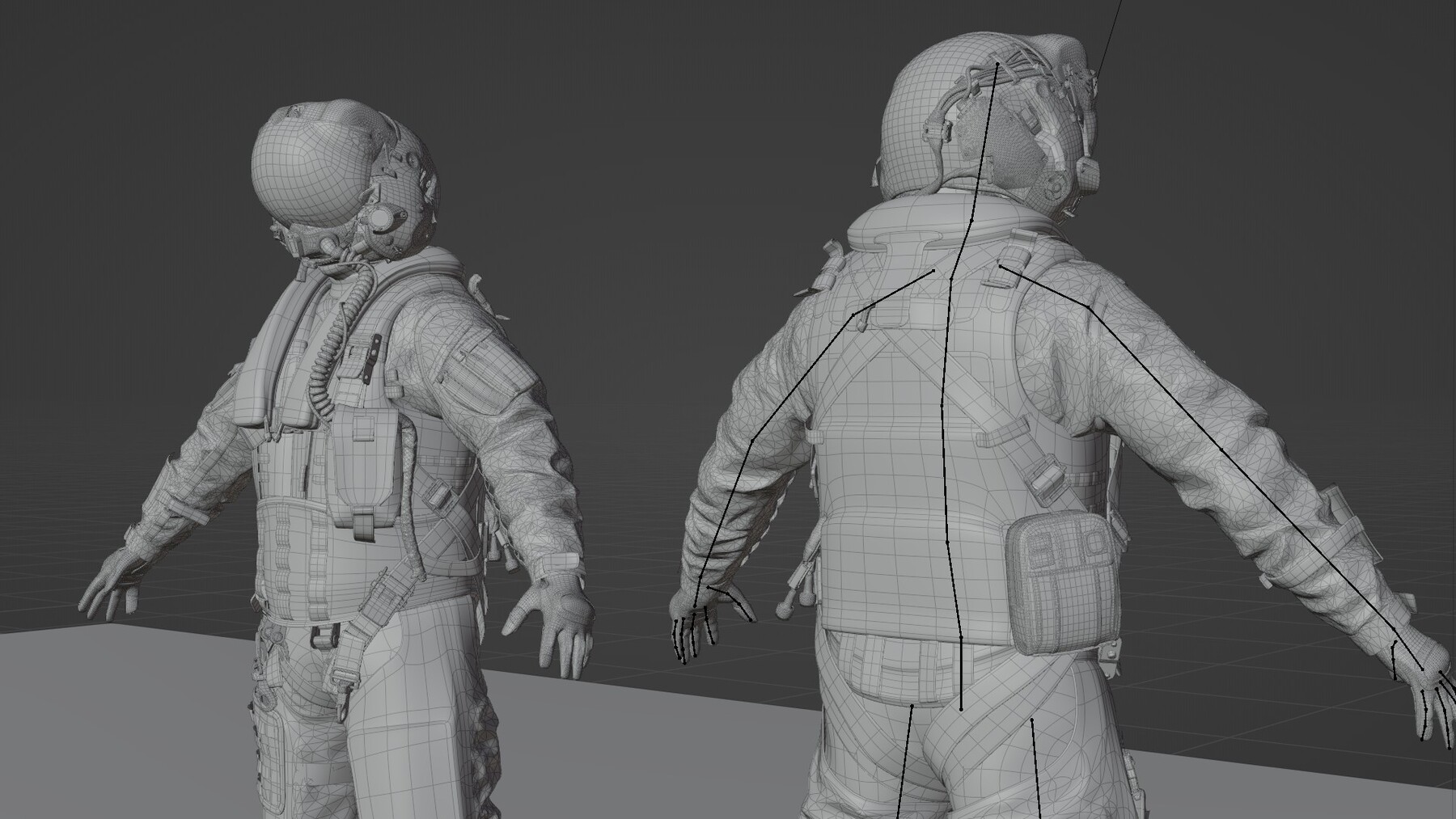 90s Fighter Pilot Flight Suit - 3D Model by Albin