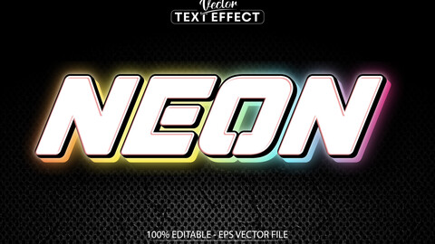 Neon text effect, editable neon light text style