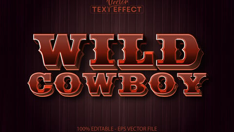 Western text effect, editable vintage text style