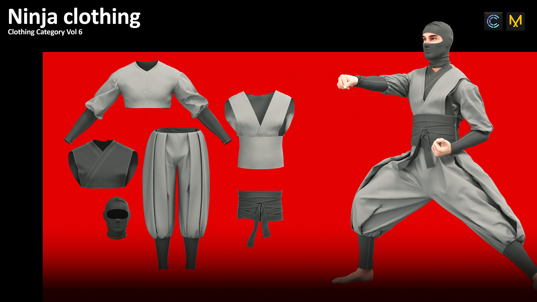 ArtStation - Ninja clothing (Projects Files: ZPRJ, OBJ, FBX) VOL 6 ...