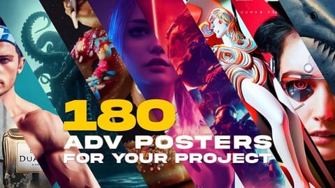 180 Various advertising posters for your project