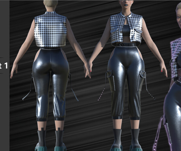 ArtStation - Girl's Outfit 1 / Marvelous Designer / CLO3D project File ...