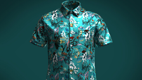 Men's Short Sleeve Floral Shirt