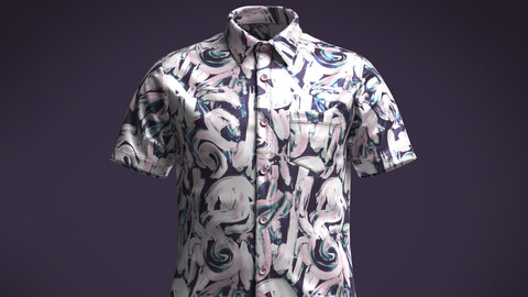 Men's Swirls Printed Short Sleeve Shirt