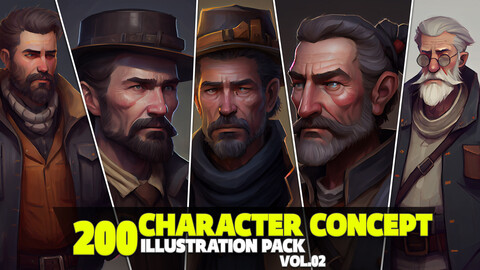 200 Character concept Illustration Pack Vol.02
