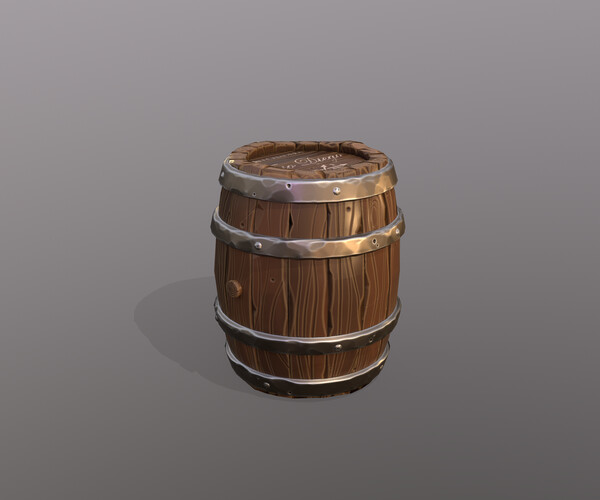 ArtStation - Stylized barrel made of Old Red Oak PBR Low Poly Game ...