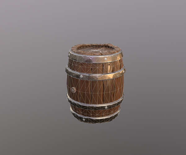 ArtStation - Stylized barrel made of Old Red Oak PBR Low Poly Game ...