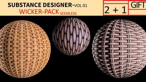 WICKER PACK (DESIGNER + SBSAR)  VOL 01