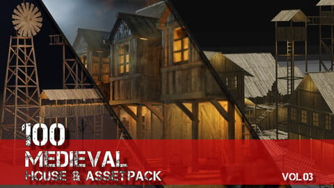 100+medieval house & asset pack vol 03