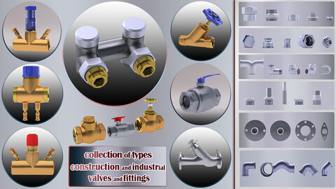 collection of types valves and fittings