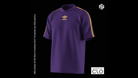 adidas 91-92 Retro Football Shirt for CLO3D & Marvelous Designer