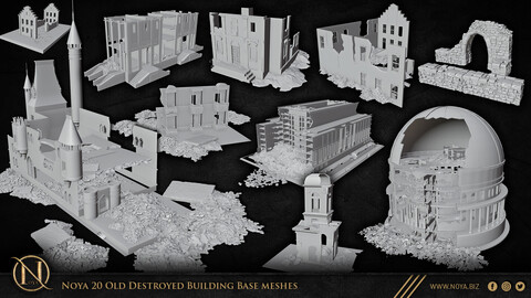 Noya 20 Old Destroyed Building Base meshes