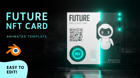 3D Blender template NFT Future card