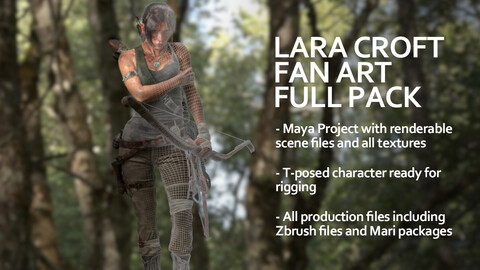 Lara Croft fan art 3D character pack