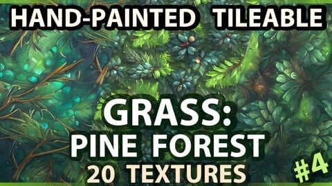 Grass: Pine Forest - 20 TEXTURES (Handpainted, Tileable) #4