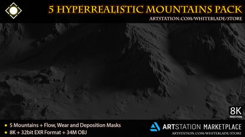 Hyperrealistic Mountains Pack - 8K, 32bit and 34m - Vol.02