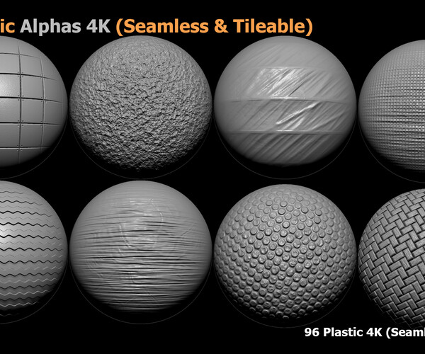 ArtStation - 96 Plastic Alphas (Seamless & Tileable) VOL 11 | Brushes