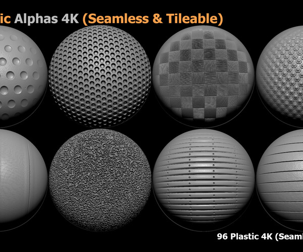 ArtStation - 96 Plastic Alphas (Seamless & Tileable) VOL 11 | Brushes