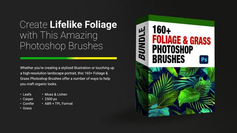 160+ Foliage & Grass Photoshop Brushes