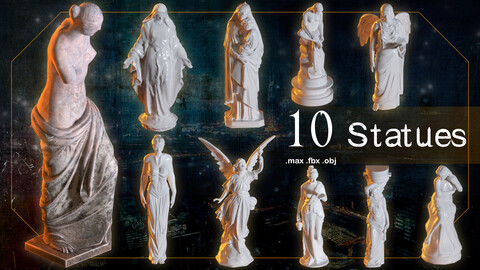 10 Statues_ 3d model