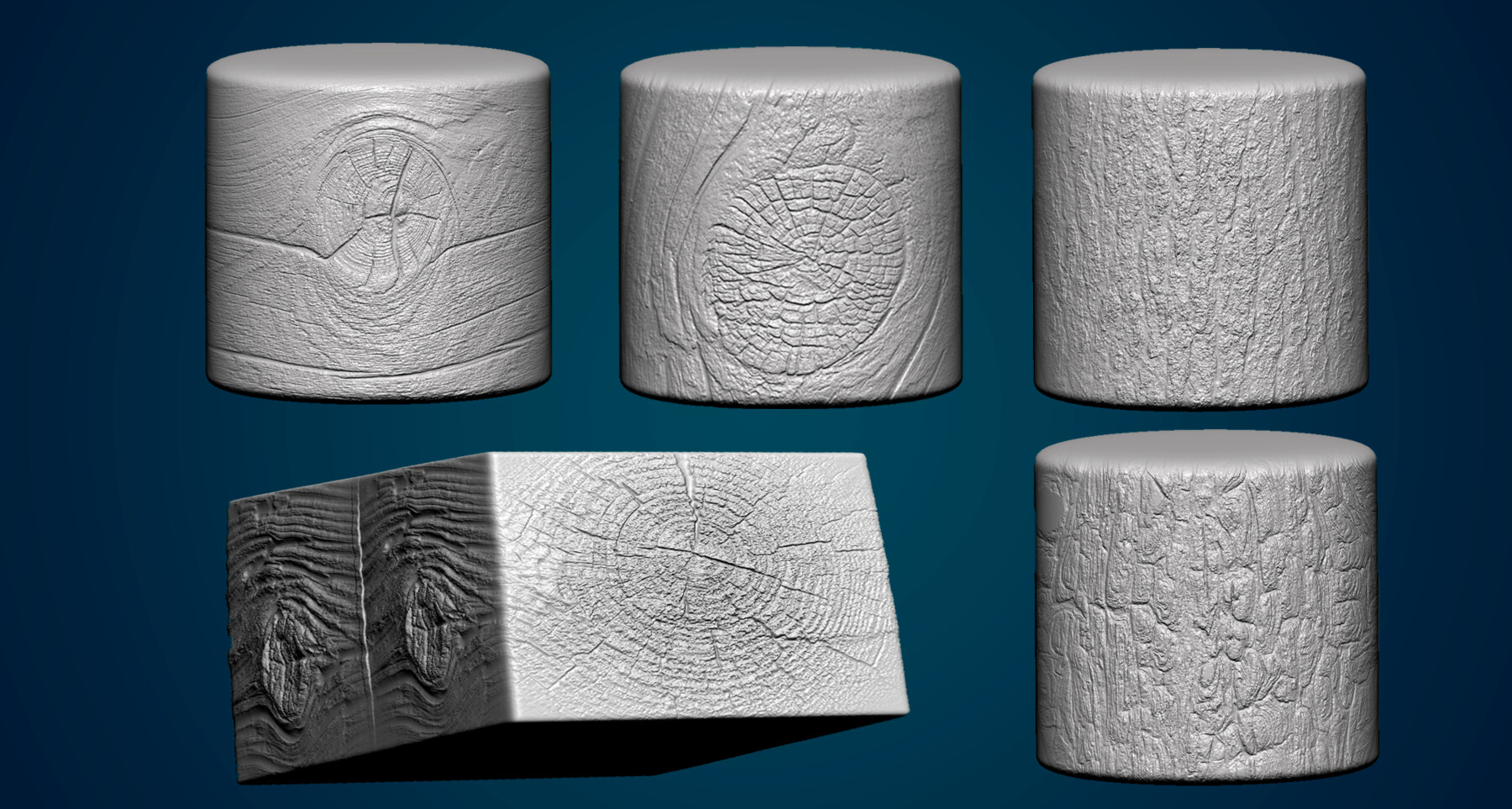 ArtStation Blender Brush PackTree Bark Brushes