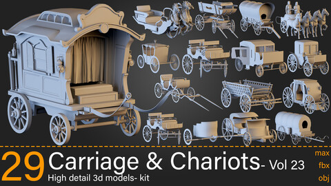 29 Carriage & Chariots- Vol 23 3d models-max.fbx.obj