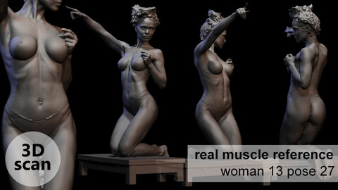 3D scan real muscleanatomy Woman13 pose 27
