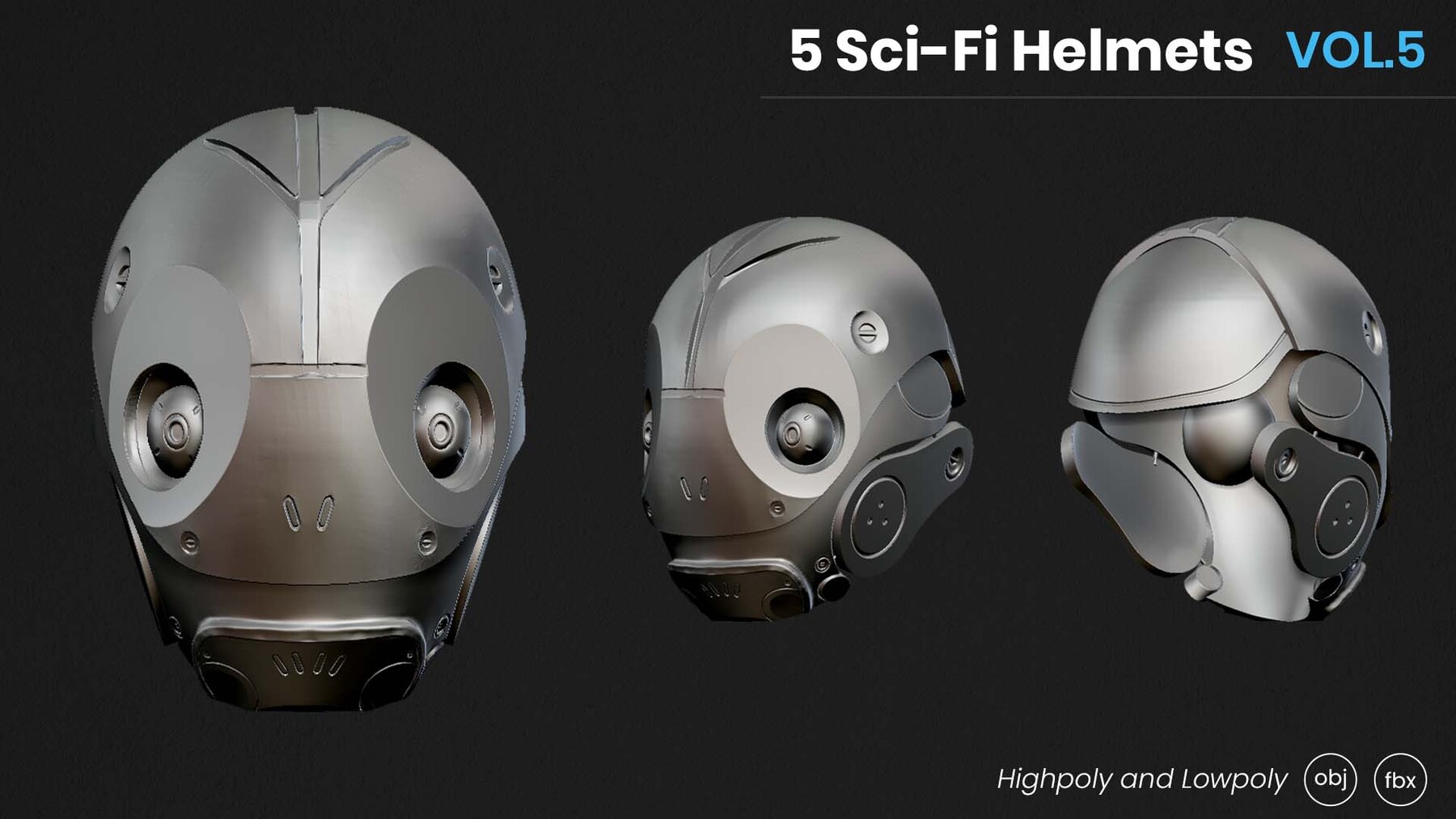 ArtStation - 5 Sci-Fi Helmets | Game Assets