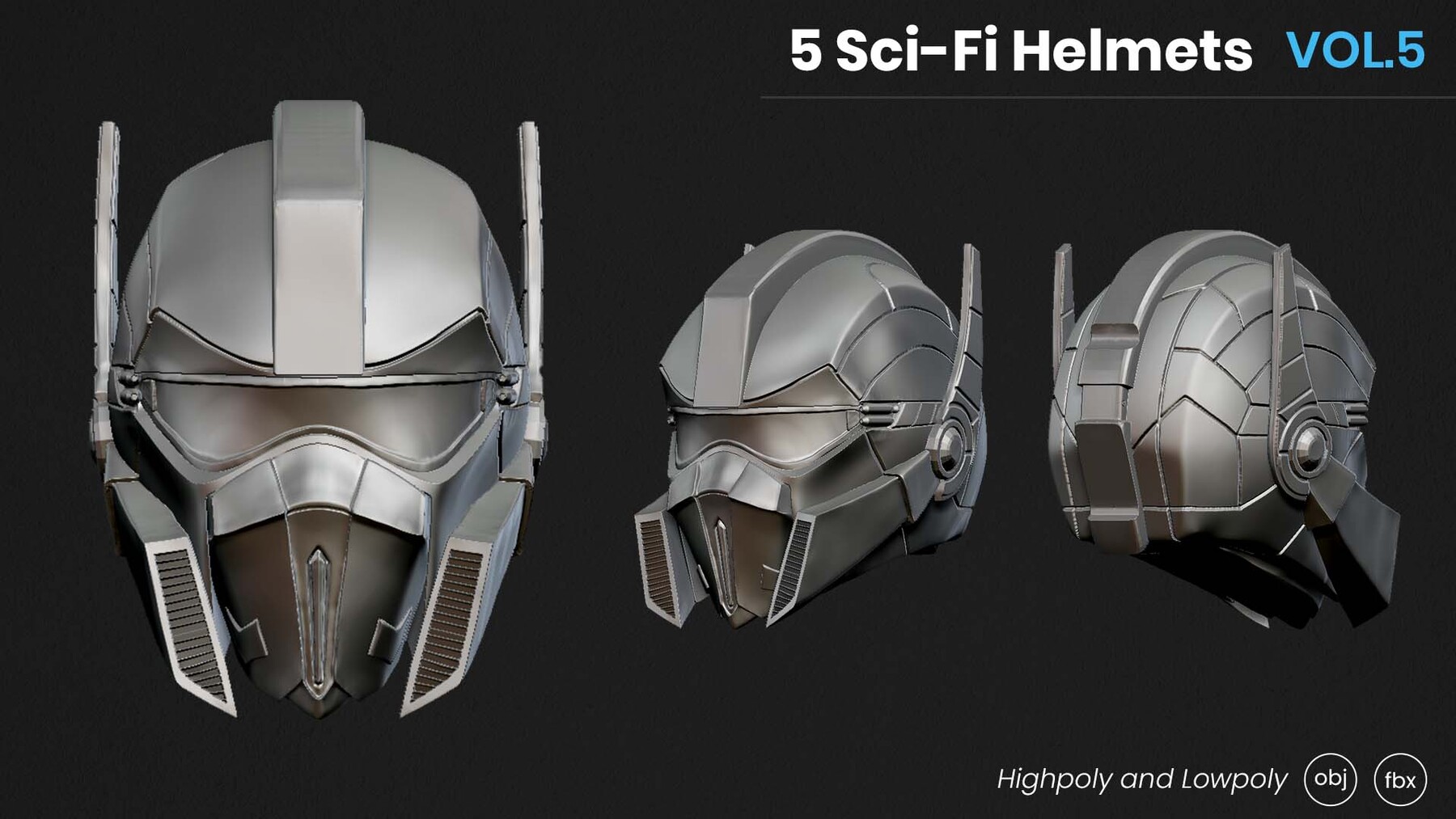 ArtStation - 5 Sci-Fi Helmets | Game Assets