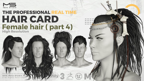 Female Hair Part 4 - Professional Realtime Hair card