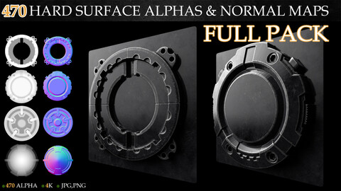 470 HARD SURFACE ALPHAS & NORMAL MAPS (FULL PACK)
