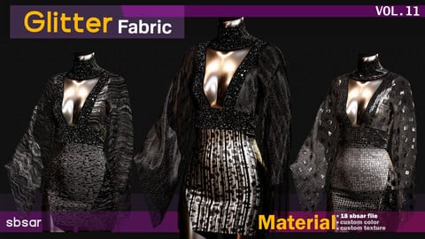 Glitter fabric Material -SBSAR -custom color -custom fabric -VOL 11