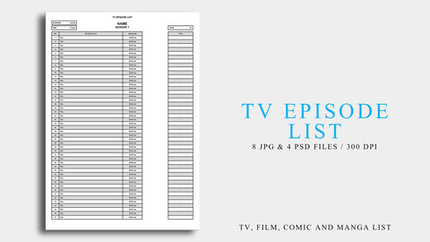 TV Episode List Template
