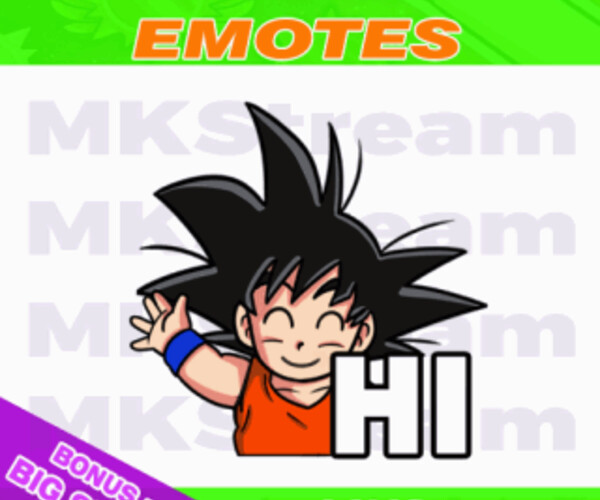 ArtStation - Twitch animated dragon ball kid goku waving hi | Artworks