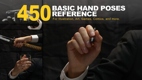 450 basic hand poses reference