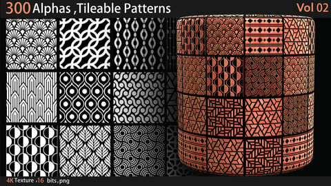 300Alphas ,Tileable Patterns _ VOL 2