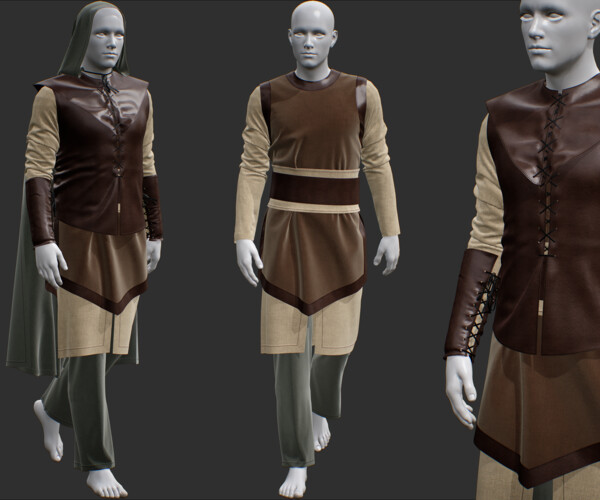 ArtStation - Medieval Male Outfit_VOL 02( Marvelous/CLO +ZPRJ +OBJ ...