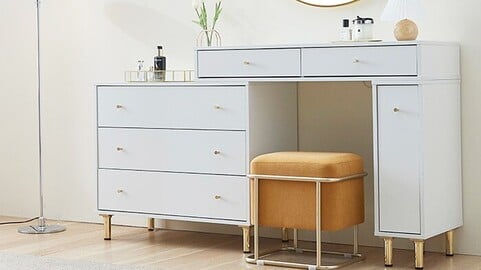 Laurent expandable storage vanity set