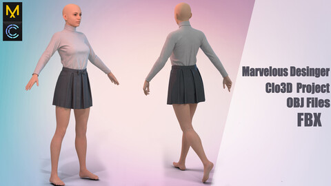 №131 Marvelous Desinger /Zprj/ OBJ+FBX  skirt and sweater